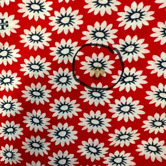 Tory Burch Jayne tunic red daisy floral print sequins embroidery boho spring - Picture 14 of 15